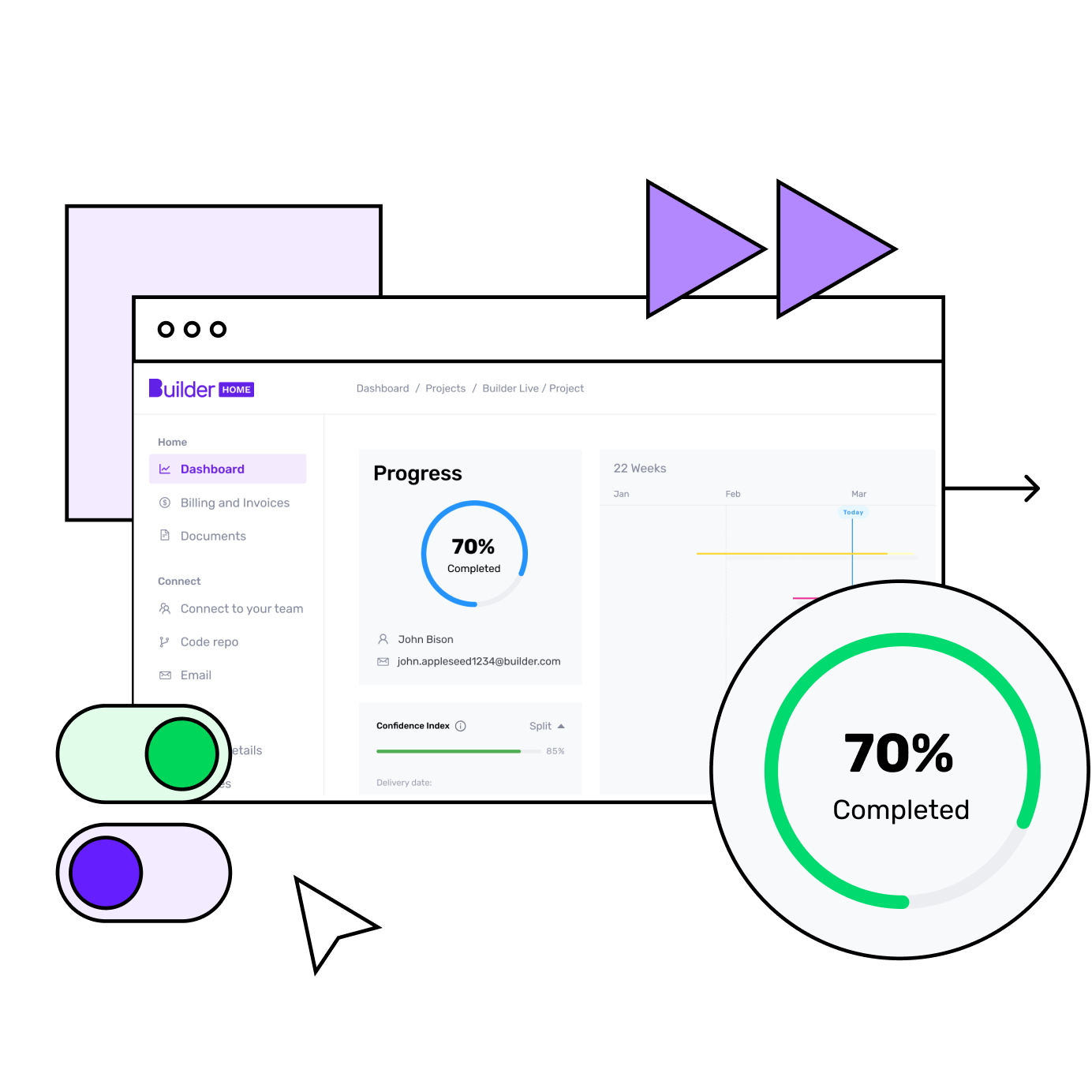 Builder Studio dashboard with available development platforms